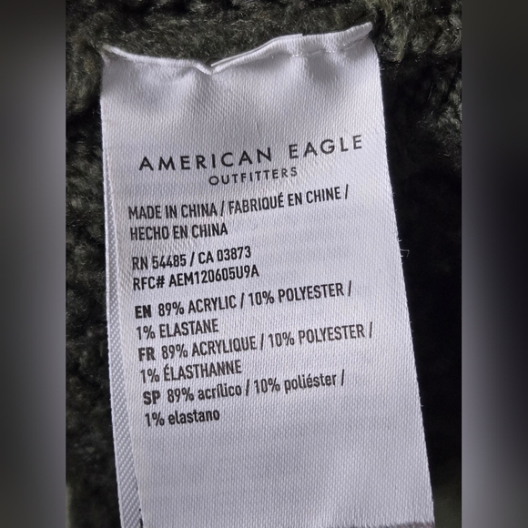 Vintage American Eagle Lagenlook Fisherman Cabincore Mock Neck Sweater, Small - Picture 4 of 4